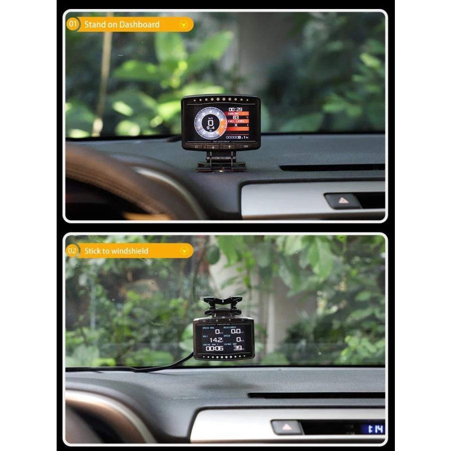 Vjoycar-油圧および冷却水温度計,デュアルシステム,ヘッドアップディスプレイ,obd2 hud,gps,デジタルスピードメーターx1,obd2メーター,v60ターボブースト|thomsonz|07