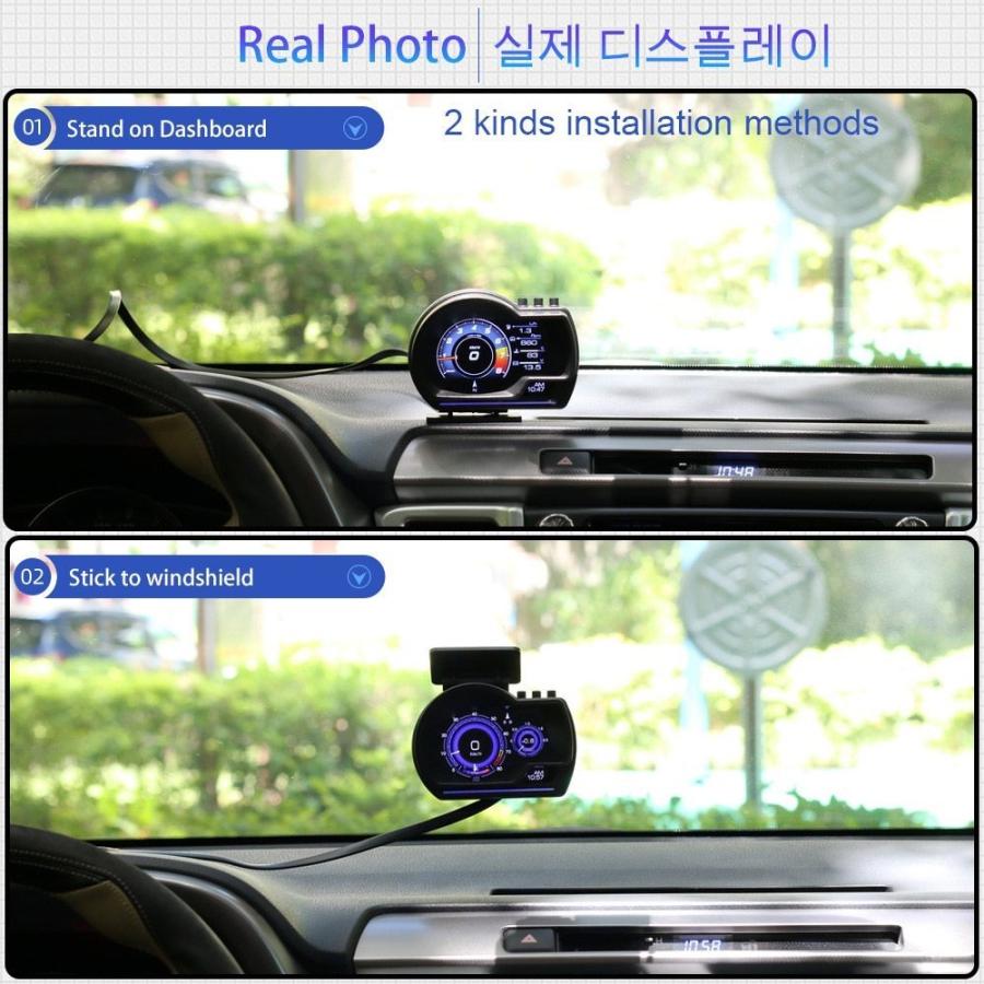 Vjoycar-油圧および冷却水温度計,デュアルシステム,ヘッドアップディスプレイ,obd2 hud,gps,デジタルスピードメーターx1,obd2メーター,v60ターボブースト|thomsonz|08