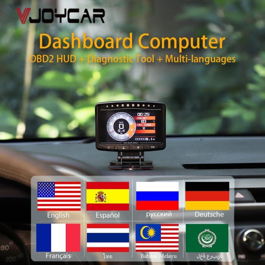 Vjoycar-油圧および冷却水温度計,デュアルシステム,ヘッドアップディスプレイ,obd2 hud,gps,デジタルスピードメーターx1,obd2メーター,v60ターボブースト|thomsonz|09