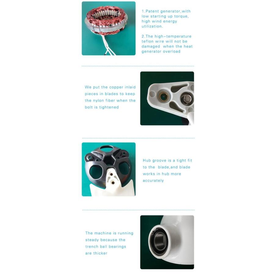 風力タービン発電機 600w 800w 1000w 3 5 6ブレード 12v 24v 48v 住宅および都市用のmptコントローラー 本命ギフト