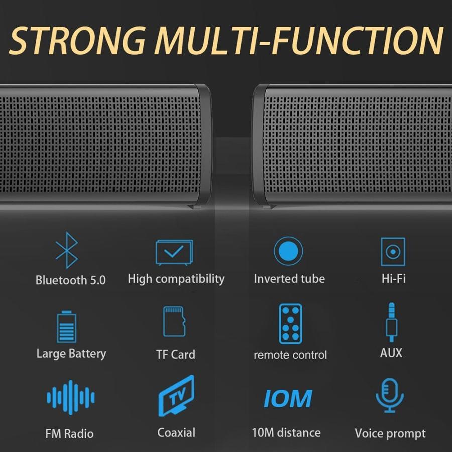 Bluetoothワイヤレスステレオスピーカー,20w,ホームシアター,オーディオ,tv,サラウンドサウンドコラム,デュアルサブウーファー,bs28d|thomsonz|12