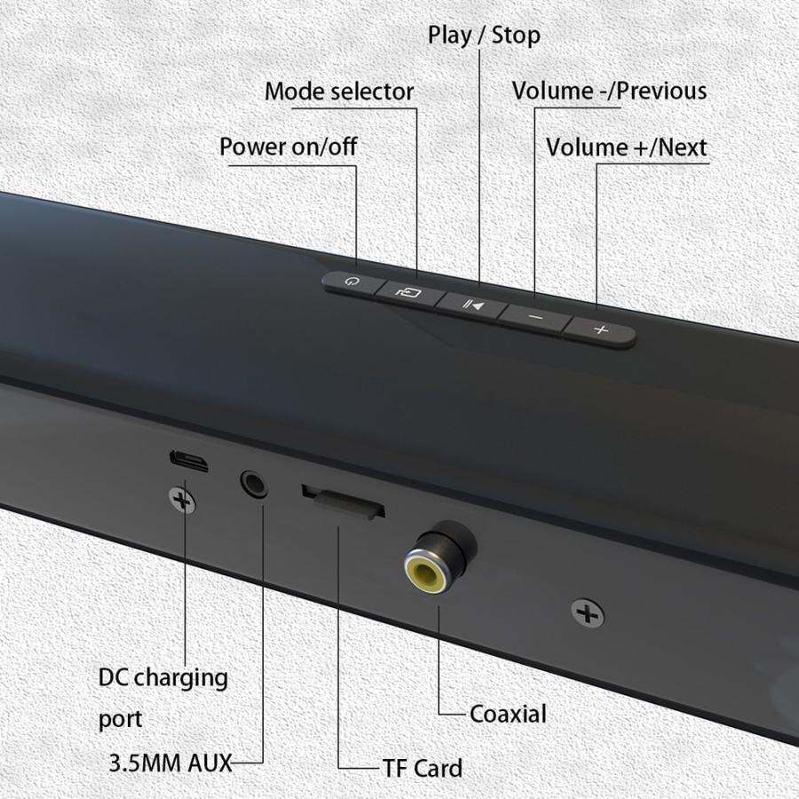 Bluetoothワイヤレスステレオスピーカー,20w,ホームシアター,オーディオ,tv,サラウンドサウンドコラム,デュアルサブウーファー,bs28d|thomsonz|16