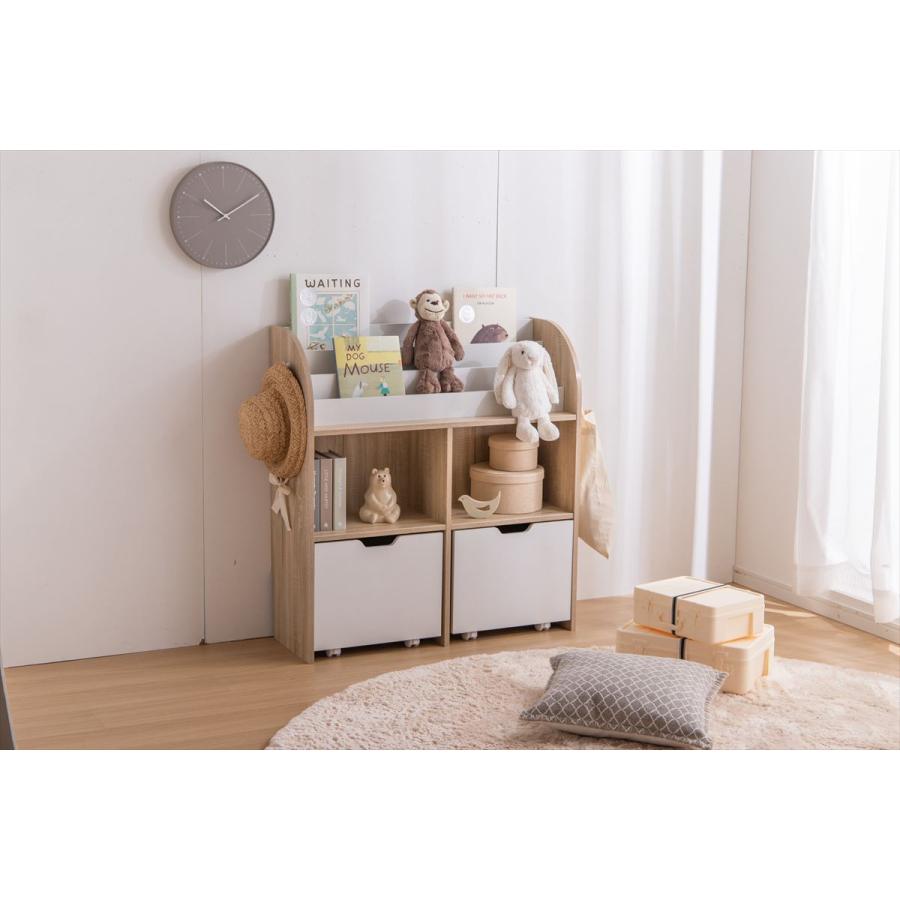 【幅84cm】Pila 絵本棚(引き出し収納タイプ) 