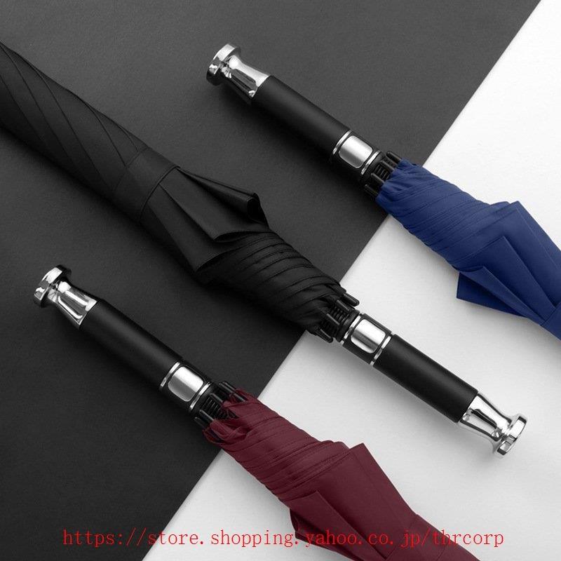 長傘 メンズ お手軽価格で贈りやすい おしゃれ 雨傘 ワンタッチ 大きめ123cm 梅雨対策 紳士用 晴雨兼用長傘 無地和風傘 頑丈な8本骨 ワンタッチ長傘 ビジネス傘 撥水加工 耐風