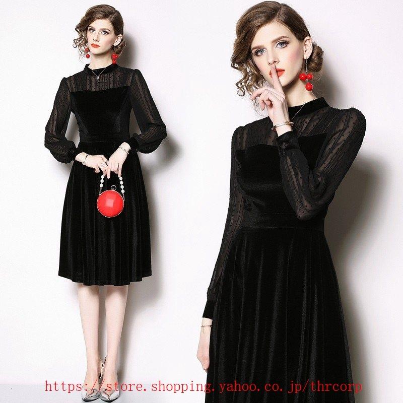 結婚式 二次会 お呼ばれ 発表会 ドレス レディース 10代 代 30代 ドレスコード 大きいサイズ 長袖 韓国 ワンピース 袖あり 黒 ブラック 3124 Thr Thrcorp 通販 Yahoo ショッピング