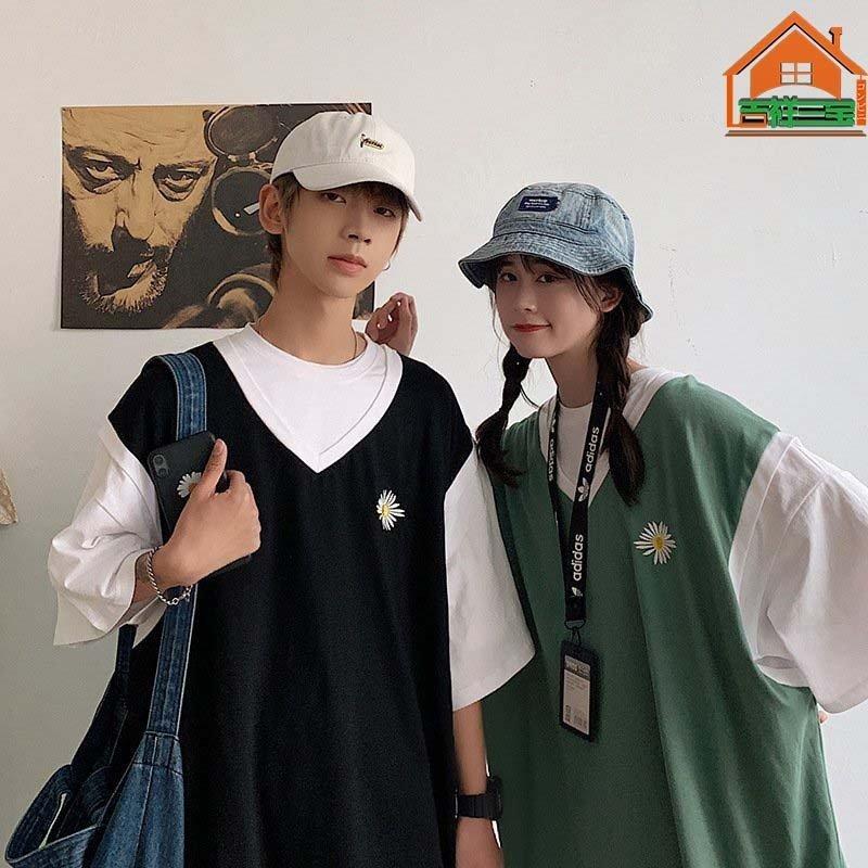 カップルペア刺繍花柄tシャツ半袖ペアルックお揃い服春夏ビックシルエットtシャツ韓国ファッションデートオルチャンファッションリンクコーデ Thr Thrcorp 通販 Yahoo ショッピング