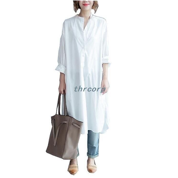 正規店仕入れの 海外レディースファッションシャツワンピースロング白ホワイト春夏ロング丈チュニックマタニティコットン 流行に Www Technet 21 Org