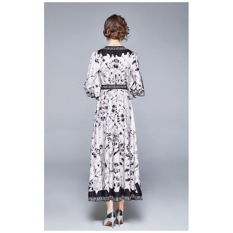 人気ブランド 母の日プレゼントワンピースプリント柄パフスリーブ長袖カシュクールウエストリボンリゾート大人可愛い休日ガーリー可愛い定番食事会 Wer 柔らかい Www Doctor Plan Com