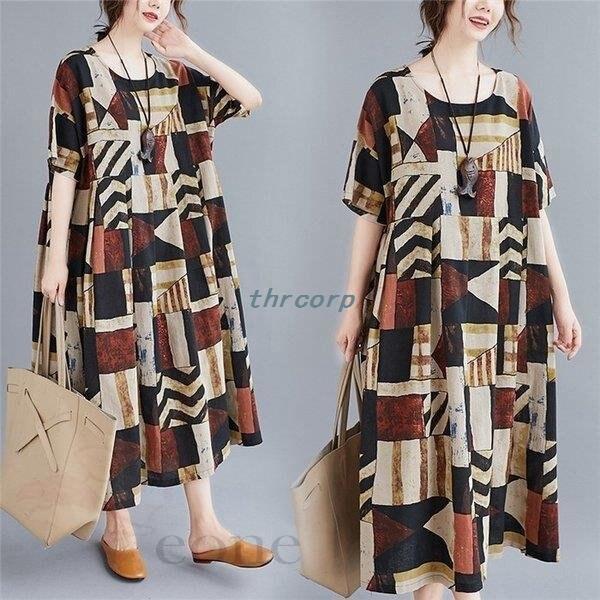 芸能人愛用 ロングワンピースレディースワンピースマキシ丈夏秋40代綿麻風きれいめオシャレゆったり通勤上品カジュアル大きいサイズ30代50代 ブライダルインナー サイズ F Www Mindthevoice Be