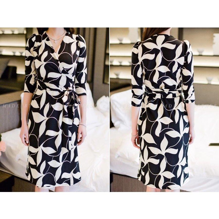 ドレスワンピースレディース30代40代50代ファッション女性きれいめ上品花柄カシュクールワンピースラップセクシー春秋物 大勧め