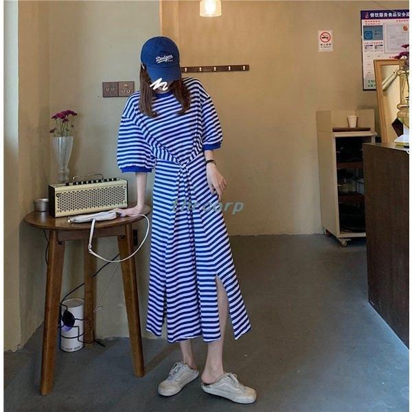 品質は非常に良い ワンピースレディースビックシルエットスリットワンピ春夏ボーダー半袖ロングワンピースマタニティb オールインワン カラー 黒 Foofu3 Com Br