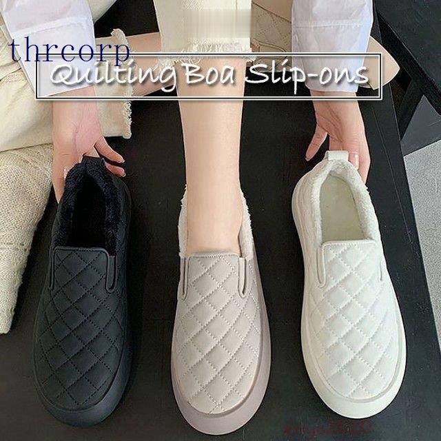 冬新作 ボアスリッポン キルティング スニーカー シューズ カジュアル フラット 歩きやすい レディース Thr Thrcorp 通販 Yahoo ショッピング