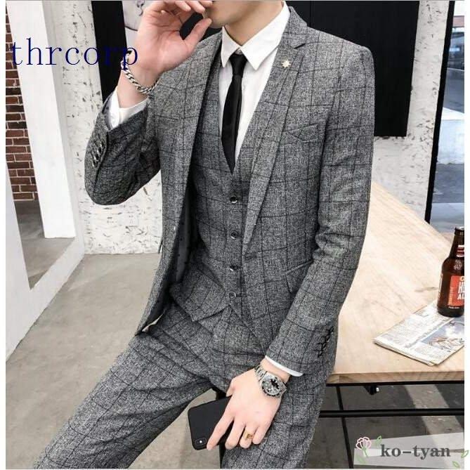 楽天ランキング1位 メンズスーツセットチェク柄 スーツ3 ジャケット ベスト パンツ メンズスーツセットチェク柄 ジャケット ベスト パンツ 紳士服 ビジネス フォーマル パーティー 結婚式 大きいサイズ スーツ3点セット スーツ フォーマル Smssvg Org