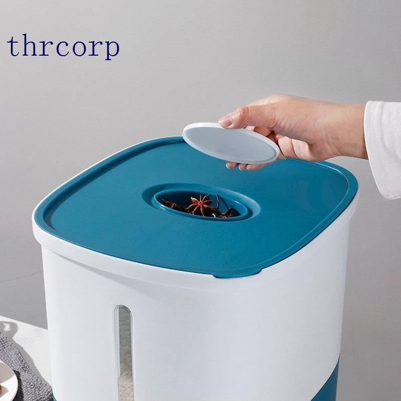 米びつ 米櫃 計量米櫃 プラスチック おしゃれ 10kgタイプ グレー スリム シンプル ブルー 省スペース 計量米びつ ライスストッカー 洗える