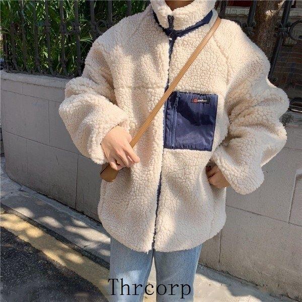 ジャケット レディース ボアジャケット アウター ボア ブルゾン ふわふわ おしゃれ ホワイト 白 防寒コート 冬 ゆったり 暖かい フリース 胸ポケット 珍しい
