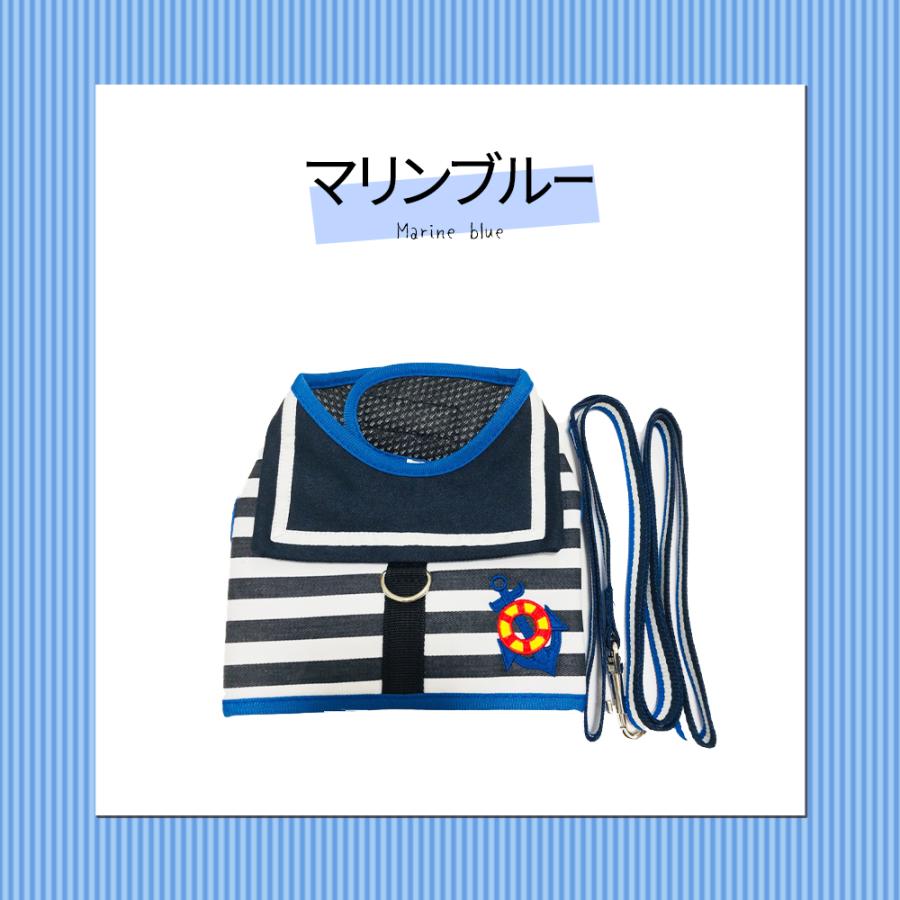 犬 ハーネス リード セット おしゃれ 小型犬 脱げない 中型犬 大型犬 服 ペット 猫 ドッグ  可愛い 簡単脱着式 軽量 セーラー柄 ペット用 |  | 02