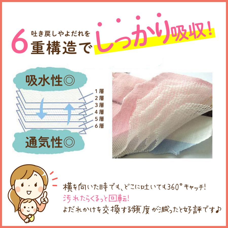 よだれかけ 360度 スタイ 6枚セット 赤ちゃん プレゼント 6重ガーゼ お食事エプロン ベビー 綿100% |  | 05
