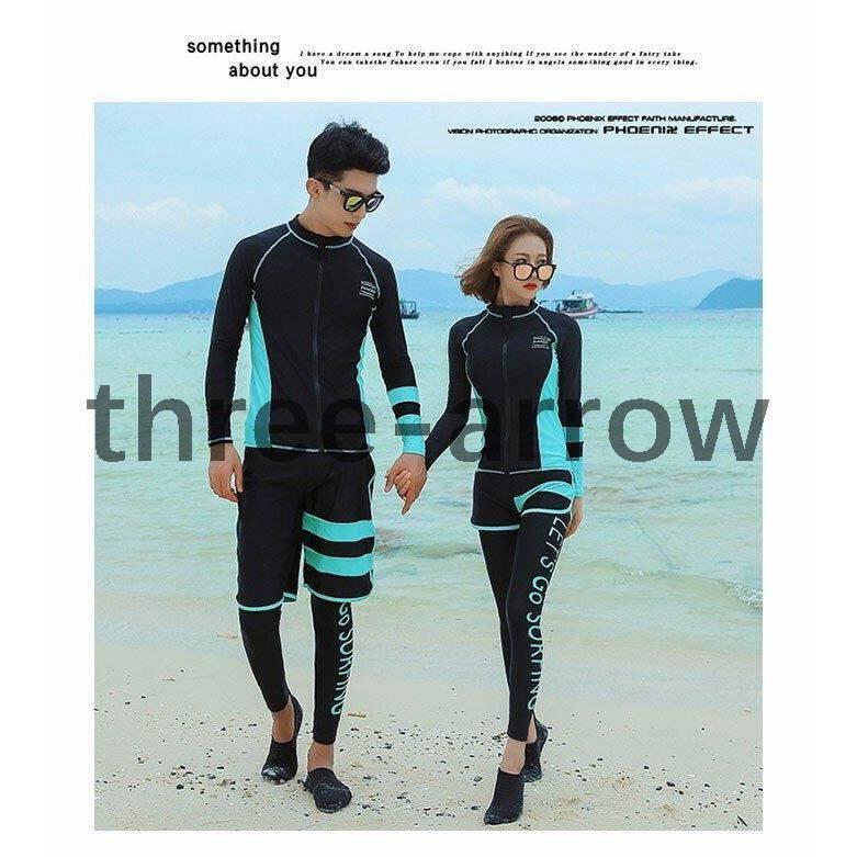 水着 ラッシュガード レディース 水着 メンズ水着 ペア水着 水着ペアルック ジップアップ みずぎ 上下セット 贅沢