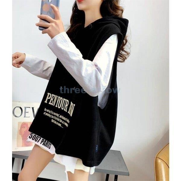 本店は トップス 秋服 ノースリーブ トレーナー プルオーバー ベスト レディース パーカー スウェット 体型カバー チュニック ゆる ゆったり パーカー カラー イエロー ベストだけ W7m Com Br