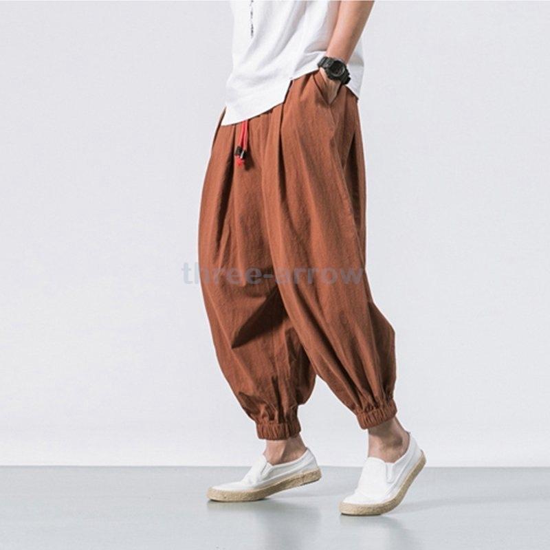 81 以上節約 サルエルパンツ メンズ ワイドパンツ リネンイージーパンツ ハーレムパンツ ガウチョパンツ 薄手 カジュアル 大きいサイズ Aynaelda Com