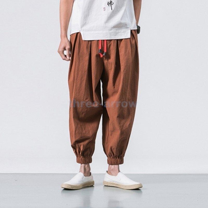 81 以上節約 サルエルパンツ メンズ ワイドパンツ リネンイージーパンツ ハーレムパンツ ガウチョパンツ 薄手 カジュアル 大きいサイズ Aynaelda Com