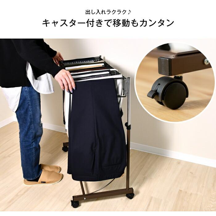 【美品】足立製作所 滑らない スラックスハンガー 20本掛け ホワイトA 日本製 足立製作所 20本掛け スラックスハンガー スイング式 2色から選べる