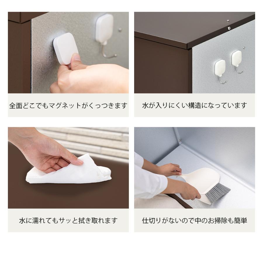 屋外収納庫 ゴミ置き場 大型 スリム ダンボールストッカー 防臭 保管庫 幅100 奥行38 176L ガルバ 収集ボックス DIY 足立製作所 | ブランド登録なし | 12
