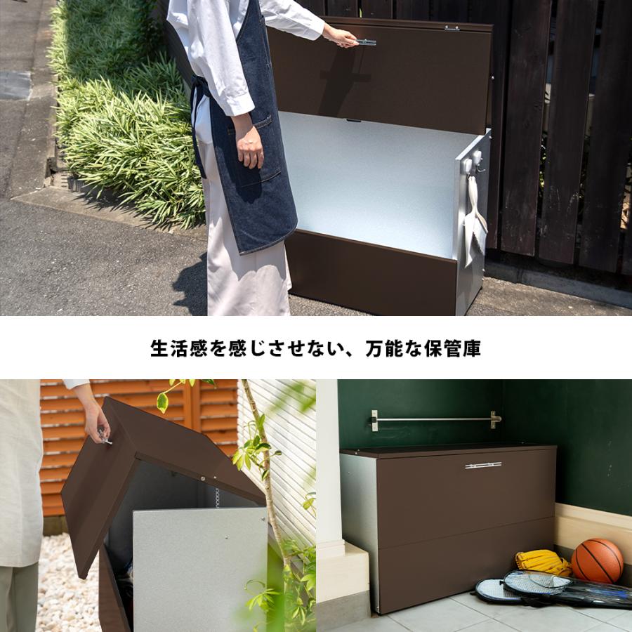 屋外収納庫 ゴミ置き場 大型 スリム ダンボールストッカー 防臭 保管庫 幅100 奥行38 176L ガルバ 収集ボックス DIY 足立製作所 | ブランド登録なし | 13
