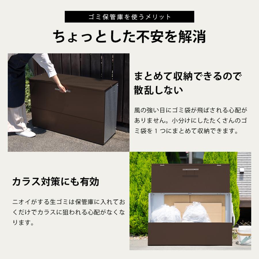屋外収納庫 ゴミ置き場 大型 スリム ダンボールストッカー 防臭 保管庫 幅100 奥行38 176L ガルバ 収集ボックス DIY 足立製作所 | ブランド登録なし | 09