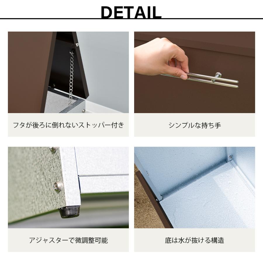 屋外収納庫 ゴミ置き場 大型 スリム ダンボールストッカー 防臭 保管庫 幅100 奥行38 176L ガルバ 収集ボックス DIY 足立製作所 | ブランド登録なし | 11