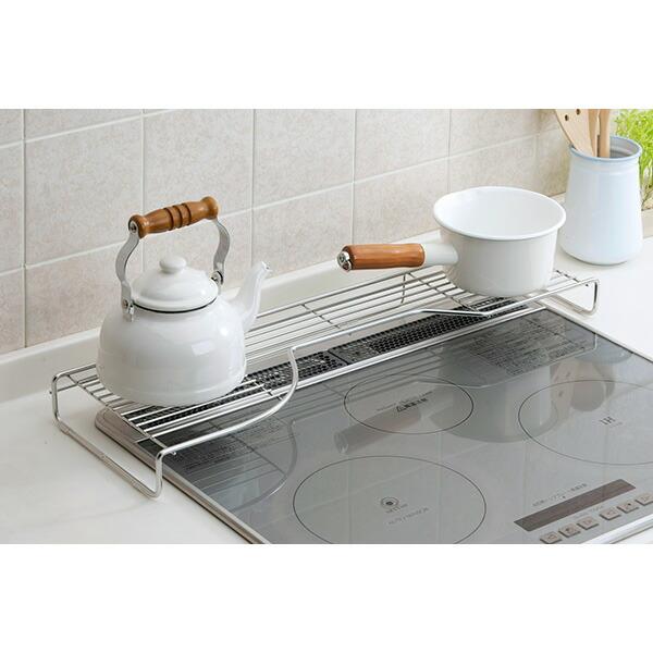 ステンレス製コンロ奥ラック W66.5 右用 左用 排気口カバー コンロ台 ステンレス IH対応 隙間 一時置き 燕三条製 ホクリク総業 爆買 | ホクリク総業