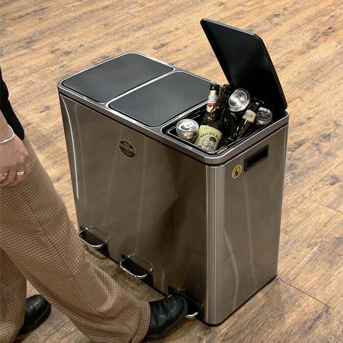 DULTON 3 COMPARTMENT BIN 54 ゴミ箱 DULTON（ダルトン） ステンレス製ゴミ箱 3-COMPARTMENT BIN 54 ｜ 3
