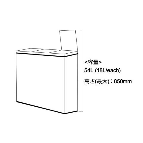 DULTON（ダルトン） ステンレス製ゴミ箱 3-COMPARTMENT BIN 54 ｜ 3