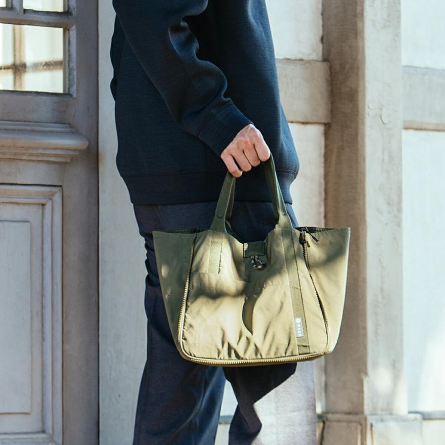 トランスポートバッグ ベージュ マチを広げて12倍の容量 | WARP トランスフォーム ミニトートバッグ