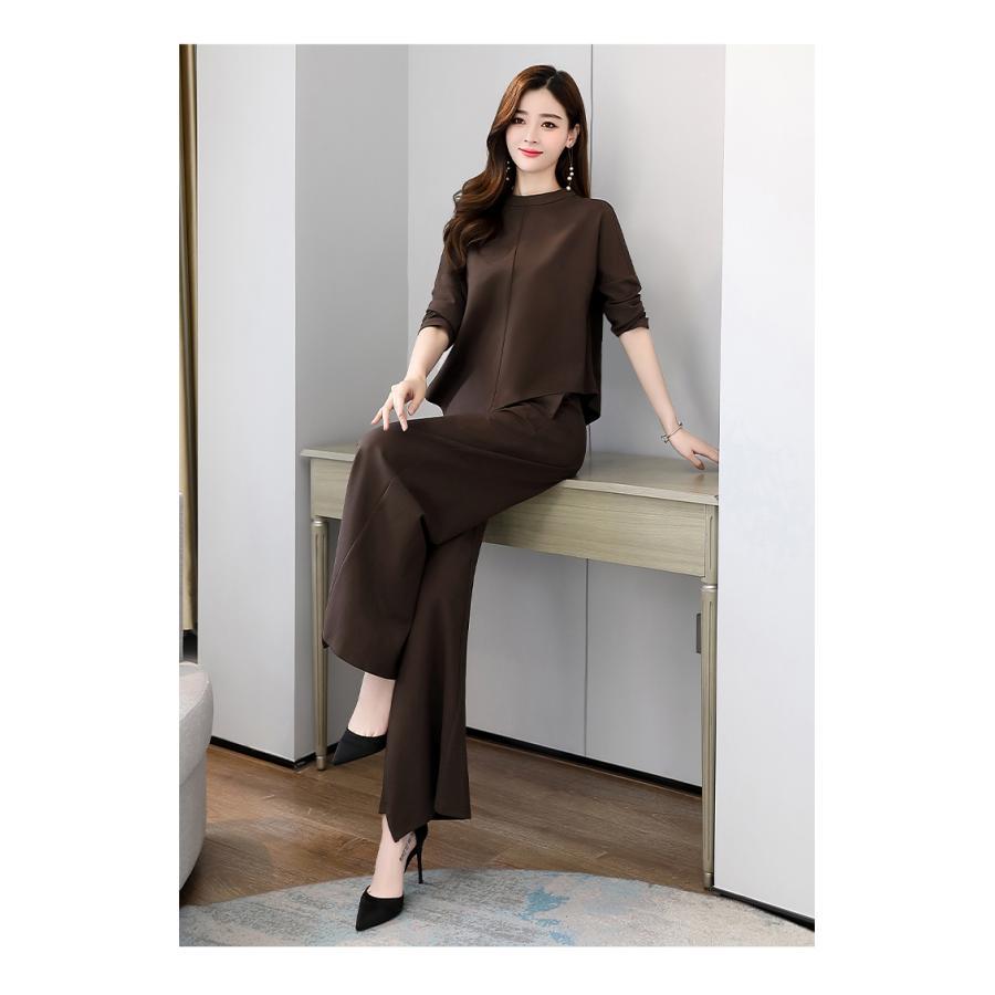 値下げ】セットアップ レディース 秋 冬服 ニット ワイドパンツ パンツ