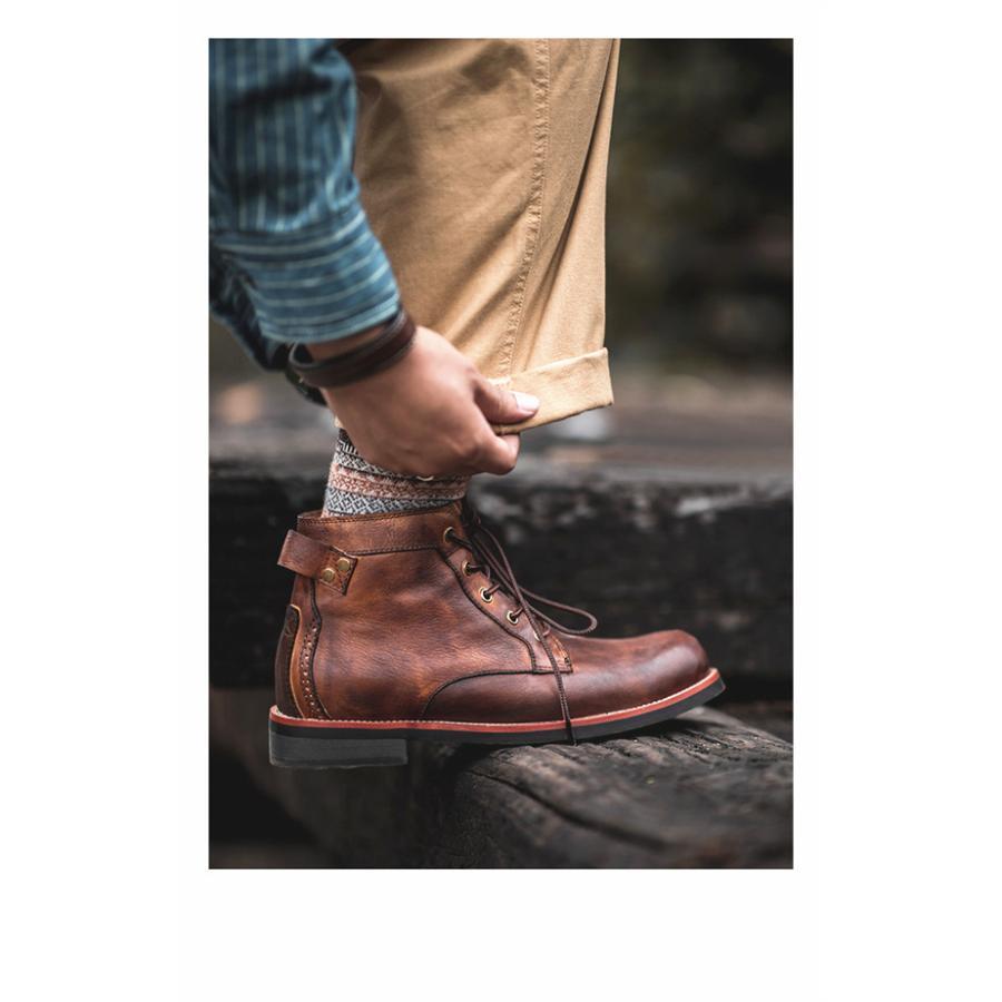 編み上げブーツ ショートブーツ メンズ ワークブーツ 紳士靴
