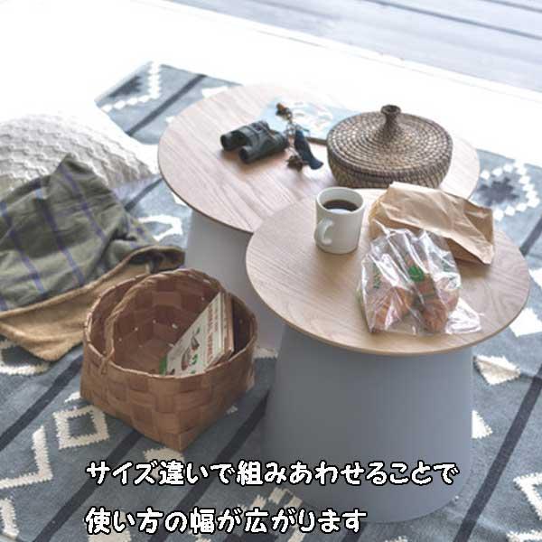 サイドテーブル 木製 丸 丸型 異素材デザイン 北欧 ポリプロピレン S