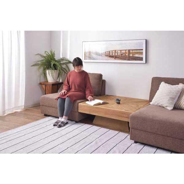 センターテーブル 大きい おしゃれ 100×100×36cm 正方形 木製 パイン古