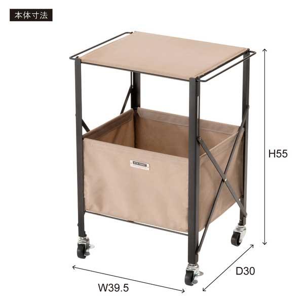 キッチンワゴン キャスター付き 2段 スリム 天板トレー 折りたたみ