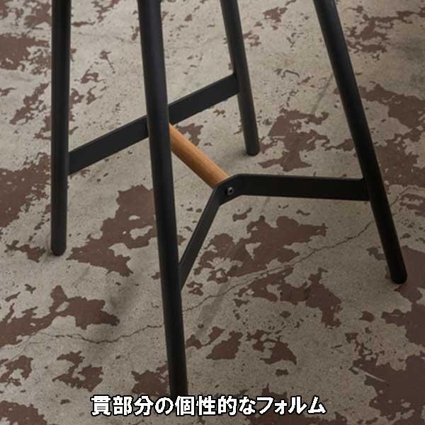 カウンターチェア おしゃれ 木製×スチール 座面高74cm ハイスツールブラック Bタイプ｜three-links｜09