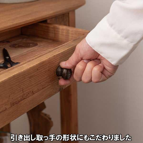 コンソールテーブル スリム アンティーク風 玄関 引き出し付き 奥行き35cm パイン古材の画像