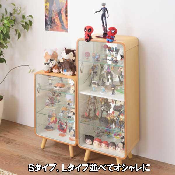 キャビネット 木製 ガラス扉 奥行き25cm Lタイプ コレクション キャビネット 木製 ガラス扉 奥行き25cm Lタイプ コレクション