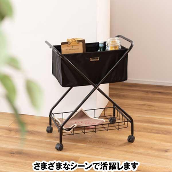 折りたたみワゴンカート バスケット付き 軽量 シンプルデザイン マルチ