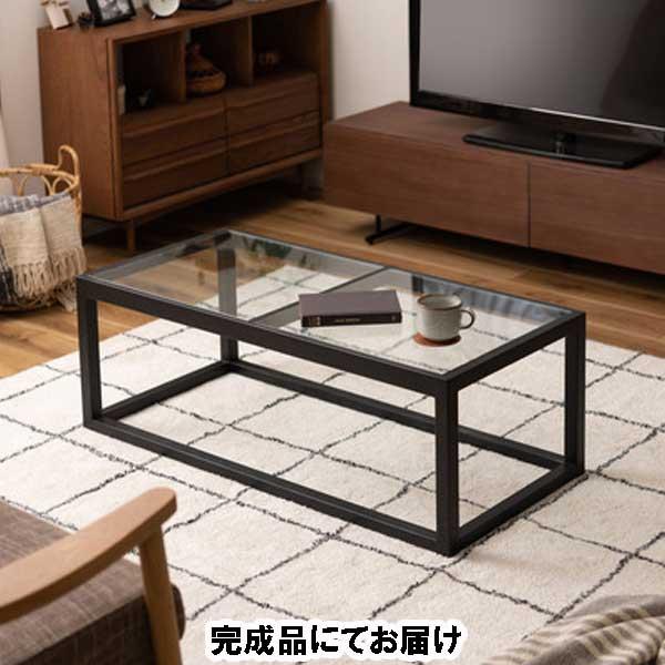 センターテーブル 黒 ガラス おしゃれ 木製フレーム アッシュ天然木 2