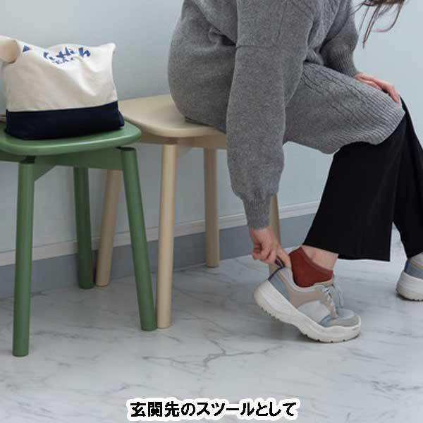 スツール 椅子 高さ40cm 木製 ラバーウッド おしゃれ ポップなカラー4色_15