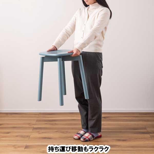 スツール 椅子 高さ40cm 木製 ラバーウッド おしゃれ ポップなカラー4色_20