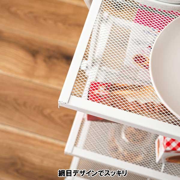 キッチンワゴン キャスター付き 天板付き 3段 高さ調整 フォールディングラック 3カラー_12