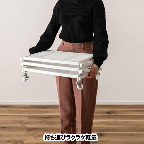 キッチンワゴン キャスター付き 天板付き 3段 高さ調整 フォールディングラック 3カラー_14