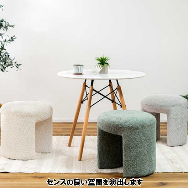 スツール 椅子 高さ40cm 木製 オットマン 丸型 おしゃれ ユニークな