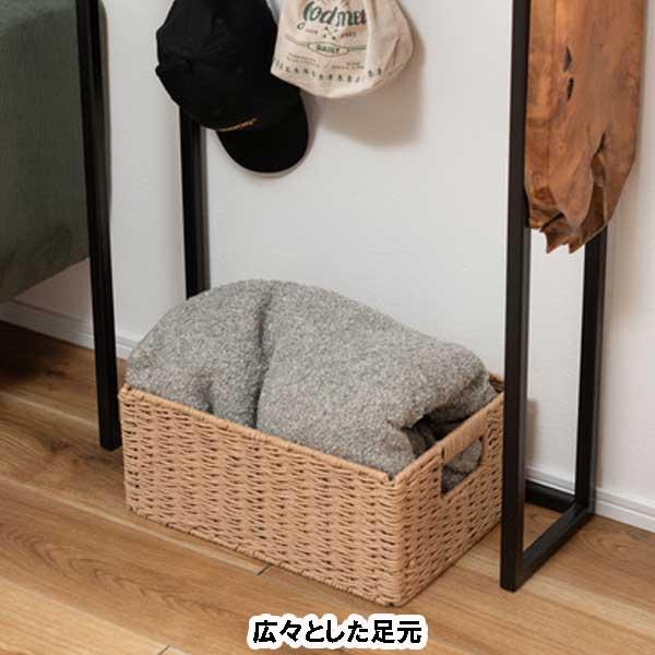 コンソールテーブル スリム 玄関 天然木チーク 奥行18cm ブラックスチールの画像